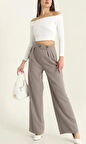 Düğme Detaylı Palazzo Kadın Pantolon