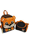 Turuncu Sevimli Figürlü Anaokulu Çanta Takımı