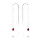 925 Ayar Gümüş Zincirli Pembe Nazar Küpe EA1160042 (944944)