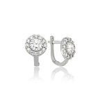 925 Ayar Gümüş Beyaz Yuvarlak Küpe EA0710031 (944944)