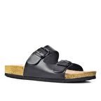 Cabani ARZN Gerçek Deri Çfit Tokalı Erkek Terlik 0