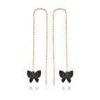 925 Ayar Gümüş Kelebek Zincir Küpe EA1160046 (944944)