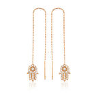 925 Ayar Gümüş Zincirli Fatma Ana Eli Küpe EA1160050 (944944)