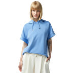 Nautica Kadın Mavi Relaxed Fit Kapüşonlu Sweatshirt