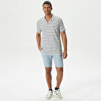 Nautica Erkek Mavi Slim Fit Keten Şort