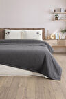 Sevim Çift Kişilik Nakışlı Jakarlı Pike-Yatak Örtüsü Takımı-Daniela-Antrasit