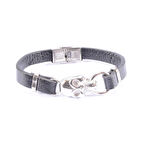 Çelik Deri Bileklik - Skull