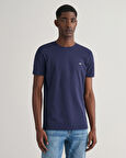 GANT Erkek Lacivert Slim Fit Bisiklet Yaka T-Shirt