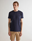 GANT Erkek Lacivert Slim Fit Bisiklet Yaka T-shirt