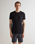 GANT Erkek Siyah Slim Fit Bisiklet Yaka T-shirt