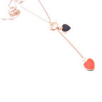 Çelik Figürlü Çift Kalp Kolye