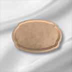 Ahşap Boyanabilir Oval Dalgalı Orta Boy Nişan Tepsisi-Sunumluk