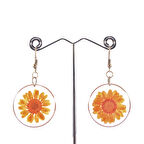 Doğal Reçine Papatya Küpe