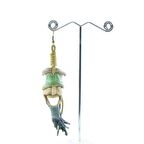 Mask Çimen Deri Küpe