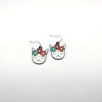 TEDZ COLLECTİON Papatyalı Kedi Pin Küpe