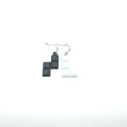 TEDZ COLLECTİON Siyah Beyaz Tetris Pin Küpe