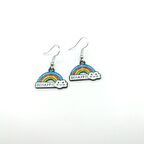 TEDZ COLLECTİON Be Happy Gökkuşağı  Pin Küpe