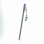 TEDZ COLLECTION Mavi Hint Taşlı Püsküllü Topuz Çubuğu