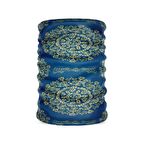 BHANDANA Etnik Desenli Mavi Boru Bandana