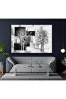 Dekoratif Siyah Beyaz Ağaç Kanvas