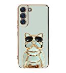 Smcase Samsung Galaxy S22 Plus 5G Kılıf Standlı Kamera Korumalı Bulldog Silikon