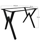 Retro Metal Masa Ayak - X Ayak (60 x 170 cm)