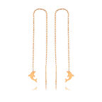 925 Ayar Gümüş Zincirli Yunus Balığı Küpe EA1160054 (944944)