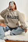 Uyguntarz Unisex Malıbu Baskılı Oversize Sweatshirt