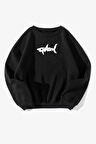 Uyguntarz Unisex Shark Baskılı Oversize Sweatshirt