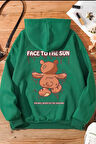 Unisex Face To The Sun Baskılı Sweatshirt