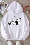 Uyguntarz Unisex Panda Baskılı Oversize Sweatshirt