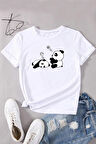 Uyguntarz Unisex Uykucu Panda Baskılı Tasarım Tshirt