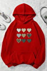 Uyguntarz Unisex Oversize Kalp Baskılı Sweatshirt