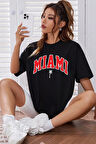 Uyguntarz Unisex Miami Baskılı Tasarım Tshirt