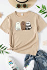 Uyguntarz Çocuk Kafadar Ayılar Baskılı Pamuklu Tshirt