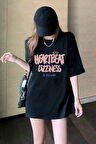 Uyguntarz Unisex Heart Beat Baskılı Oversize Tshirt