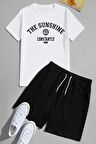 Unisex Sunshine Baskılı Şort Takım