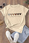 Uyguntarz Unisex Hearts Baskılı Tasarım Tshirt