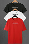 Uyguntarz Brooklyn Baskılı Unisex Oversize 3'lü T-shirt Paketi