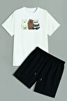 Uyguntarz Kafadar Ayılar Baskı Şort Takım