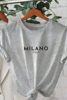 Uyguntarz Unisex Milano Baskılı Oversize T-shirt