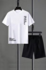 Uyguntarz Unisex Believe Detay Baskılı Şort Takım
