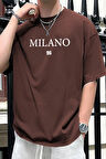 Erkek Milano Baskılı Oversize Tshirt