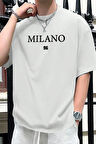 Erkek Milano Baskılı Oversize Tshirt