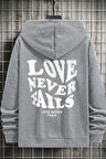 Uyguntarz Unisex Love Never Fails Sırt Baskılı Sweatshirt