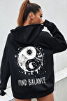 Uyguntarz Unisex Yin & Yang Tasarım Sweatshirt