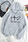 Uyguntarz Faith Hope Love Baskılı Oversize Sweatshirt