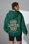Uyguntarz Good Loves You Baskılı Oversize Sweatshirt