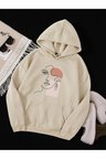 Silüet Baskılı Oversize Sweatshirt