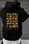 Uyguntarz Faith Over Fear Baskılı Oversize Sweatshirt